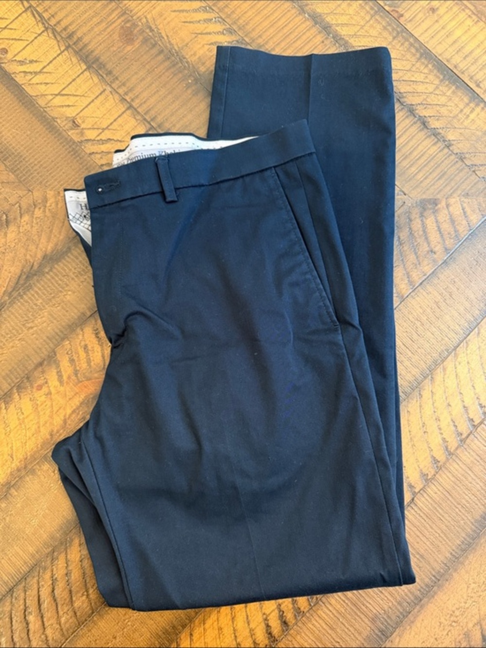Haggar Navy Flat-Front Dress Pants